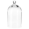 Clear glass cloche with round dome top and knob handle