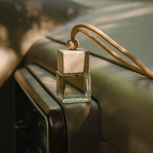 Car Diffuser - Clear Glass with Beechwood