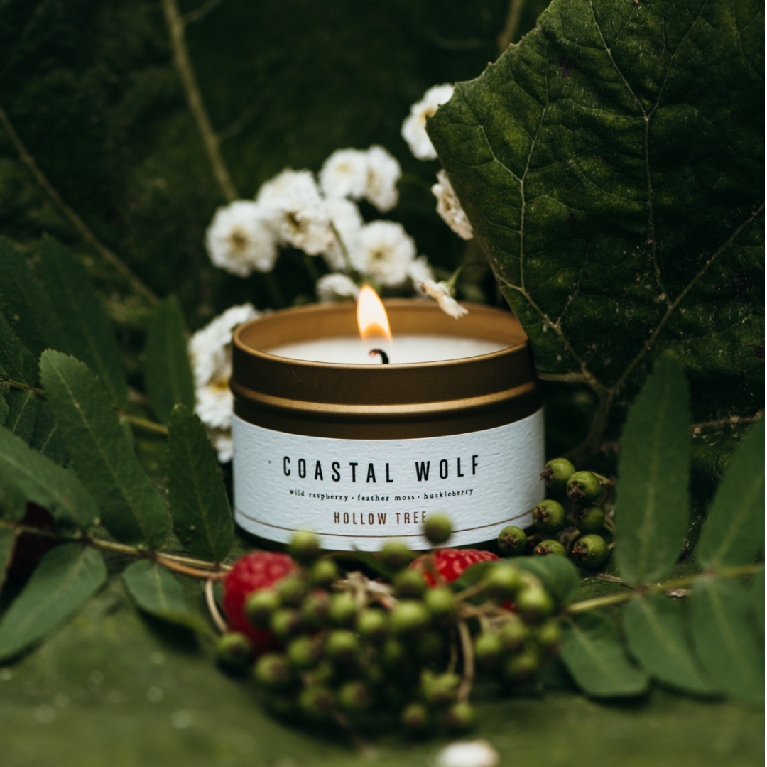 Coastal Wolf Travel Candle - Hollow Tree Candle Co