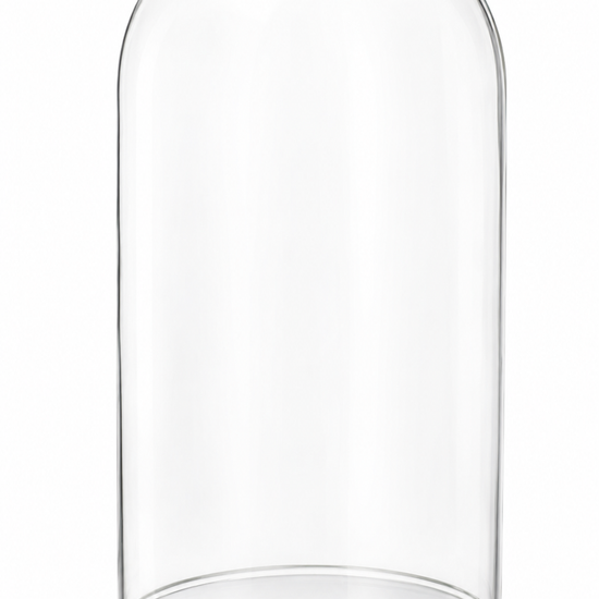 Clear glass cloche dome with round base