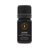 Diffuser oil bottle front view with ribbed black cap and Railroad Mahogany label